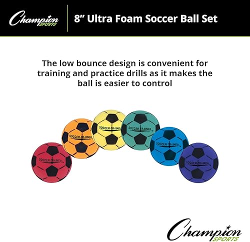 Miniatura 7 de Champion Sports Juego de pelotas de fútbol de espuma ultra 8 pulgadas