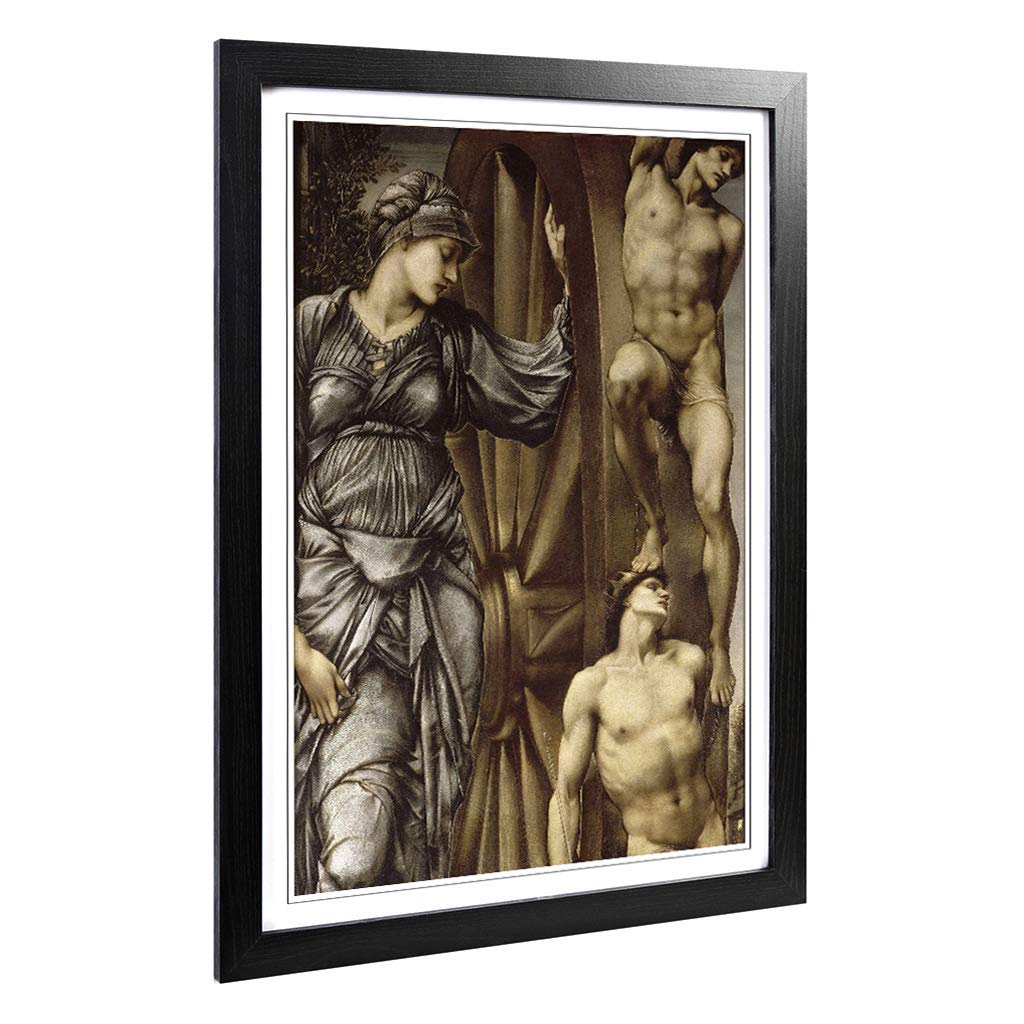 Big Box Art Framed Print of Edward Burne-Jones The Wheel of Fortune Design | Wall Art Picture | Home Decor for Kitchen, Living Room, Bedroom, Hallway, Black, A2 / 24.5x18 Inch / 62x45cm