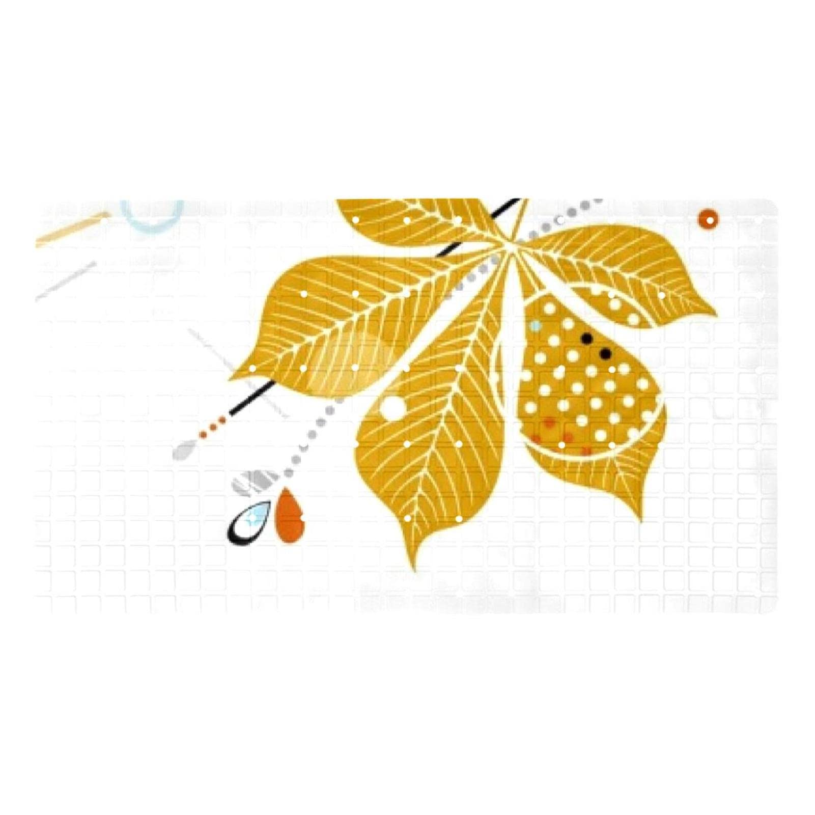Alfombra de baño de PVC con ventosas y texturas de hoja de arce, gris 40x71 cm