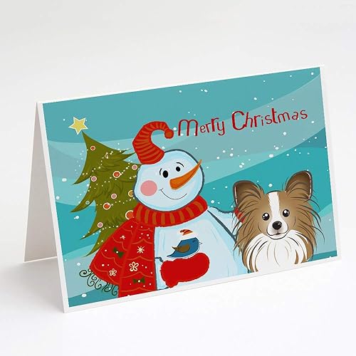 Miniatura 9 de Caroline's Treasures BB1861GCA7P Muñeco de nieve con Border Collie tarjetas de felicitación y sobres, paquete de 8 tarjetas en blanco con sobres