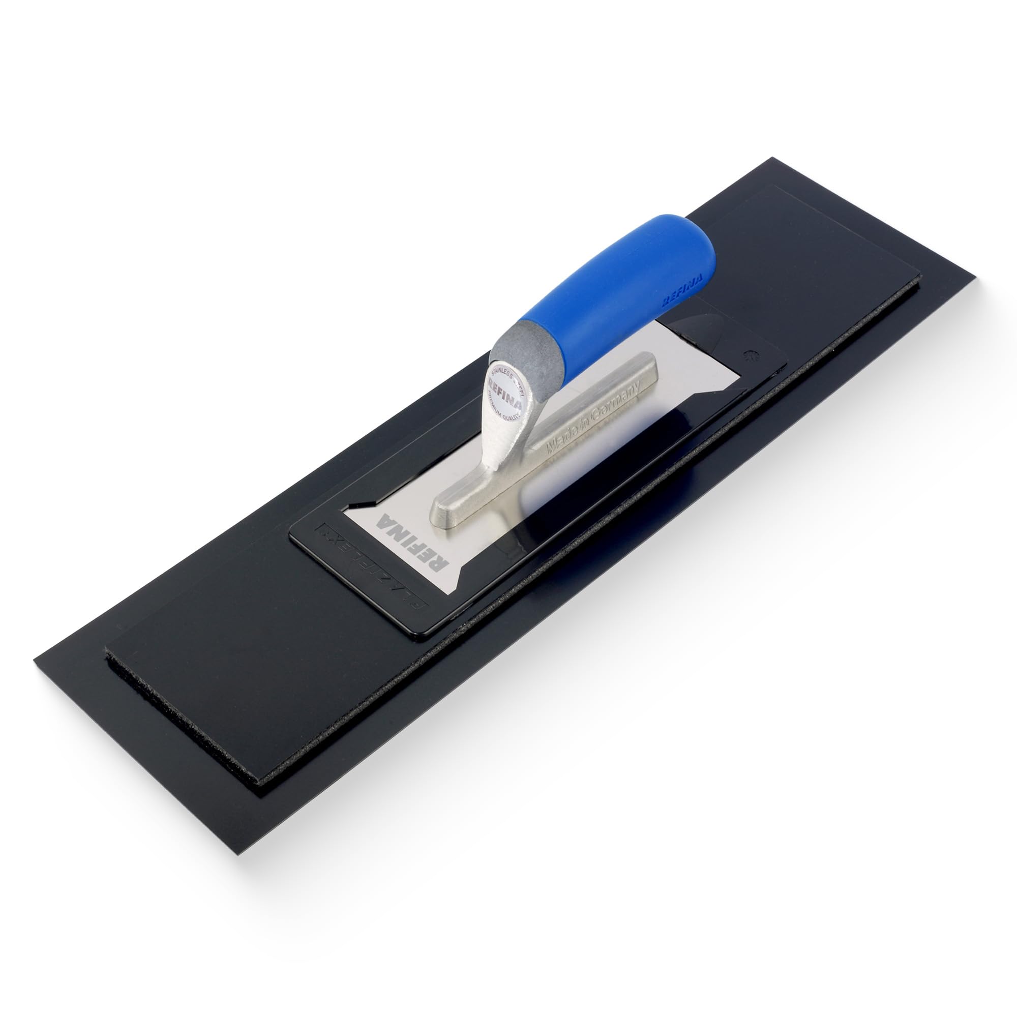 Refina Black Plaziflex Plastering Trowel -20" X 5.5" (500Mm X 140Mm) 1Mm Foam Backed Plaster Trowel - Lightweight Interchangeable Plastering Tools For Gypsum Plaster & Skim Coat