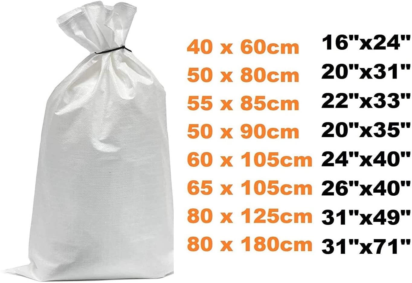 B&Q -  Bag Sacks Woven Large Extra Heavy Duty Rubble Sand Bag Sacks Polypropylene Pb 40 X 60Cm