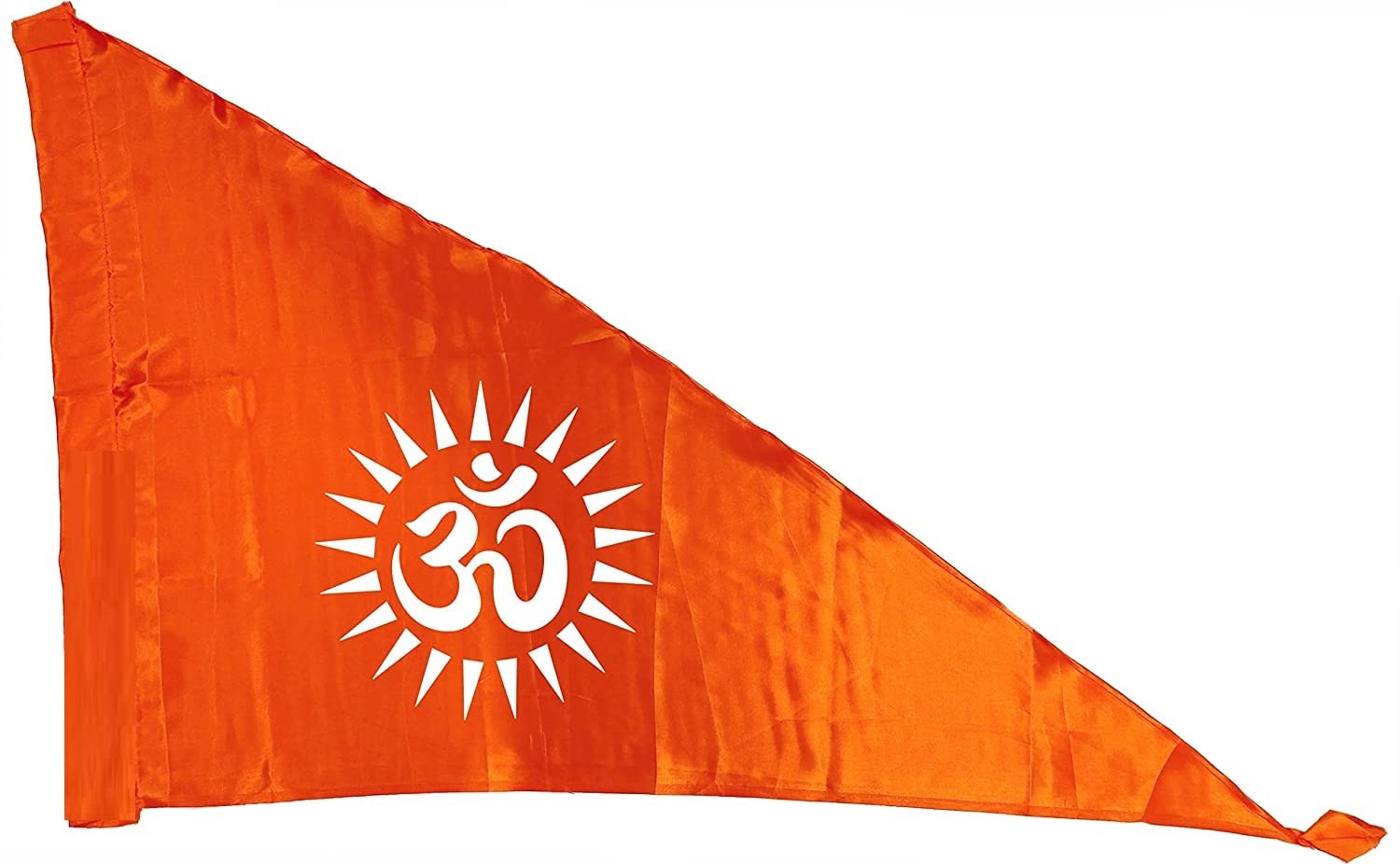 Elysian Om Printed Flag Silky Satin Fabric in Saffron, Orange Color for Yoga, Meditation, Bhagwa Dhwaj for Temple, House & Religious Purpose Size 30x40 inches (76 x 101 cm) 3 Pcs-image-16