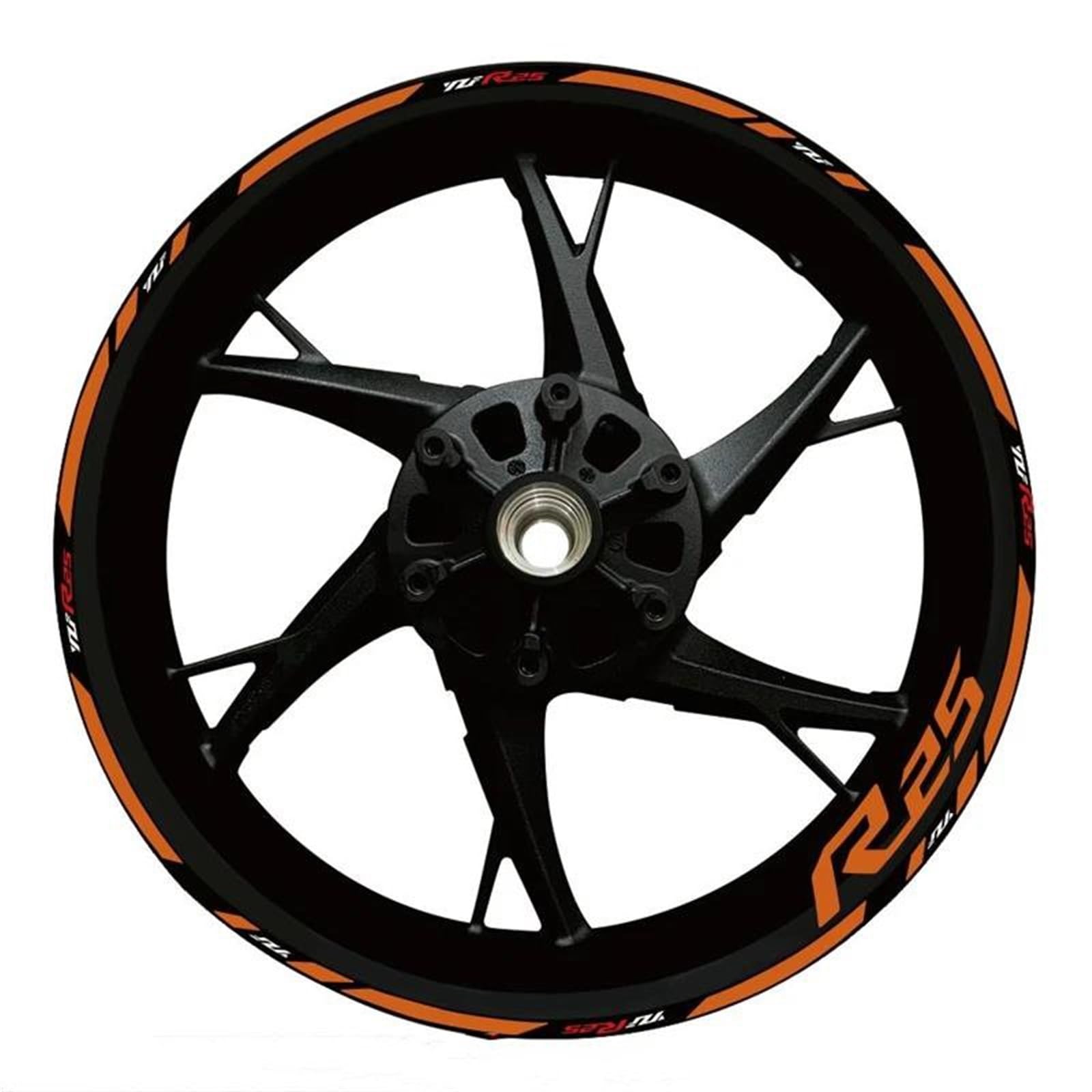 Stickers Motorcycle Wheel Stickers Night Reflective Decorative Rim for Yamaha R25 WZF25(Style 14)