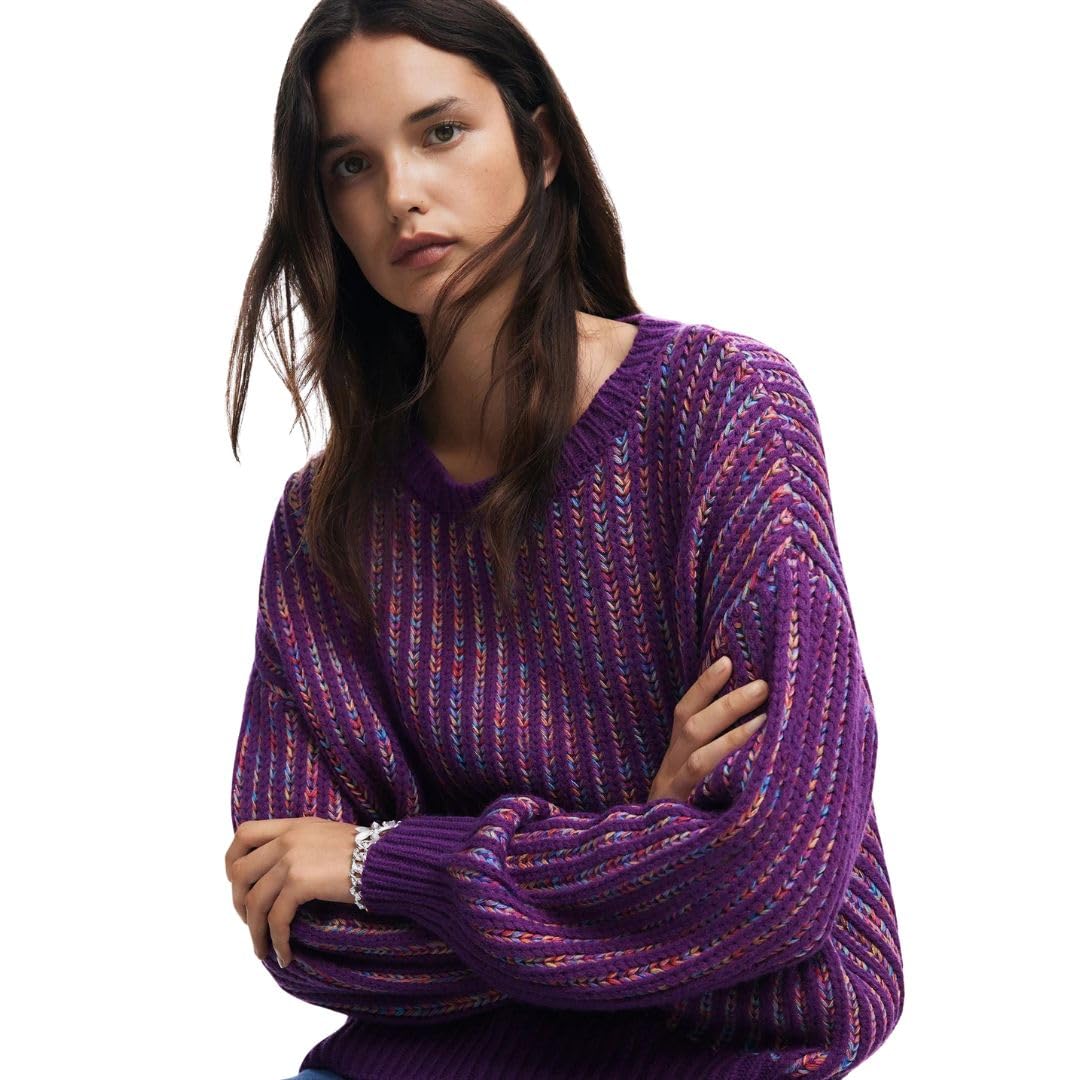 Desigual Maglione da Donna A Maglia Spessa Felpa