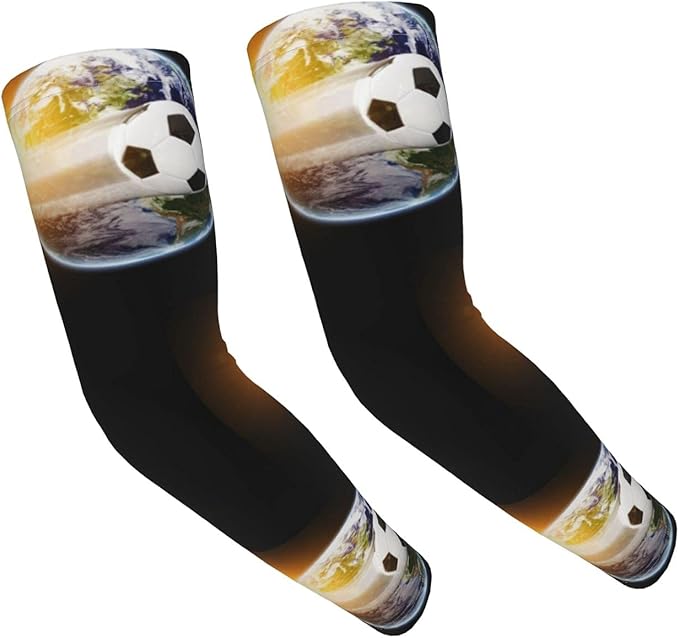 World Soccer Arm Sleeves For Kids Sun Protection Cooling AntiSlip Arm