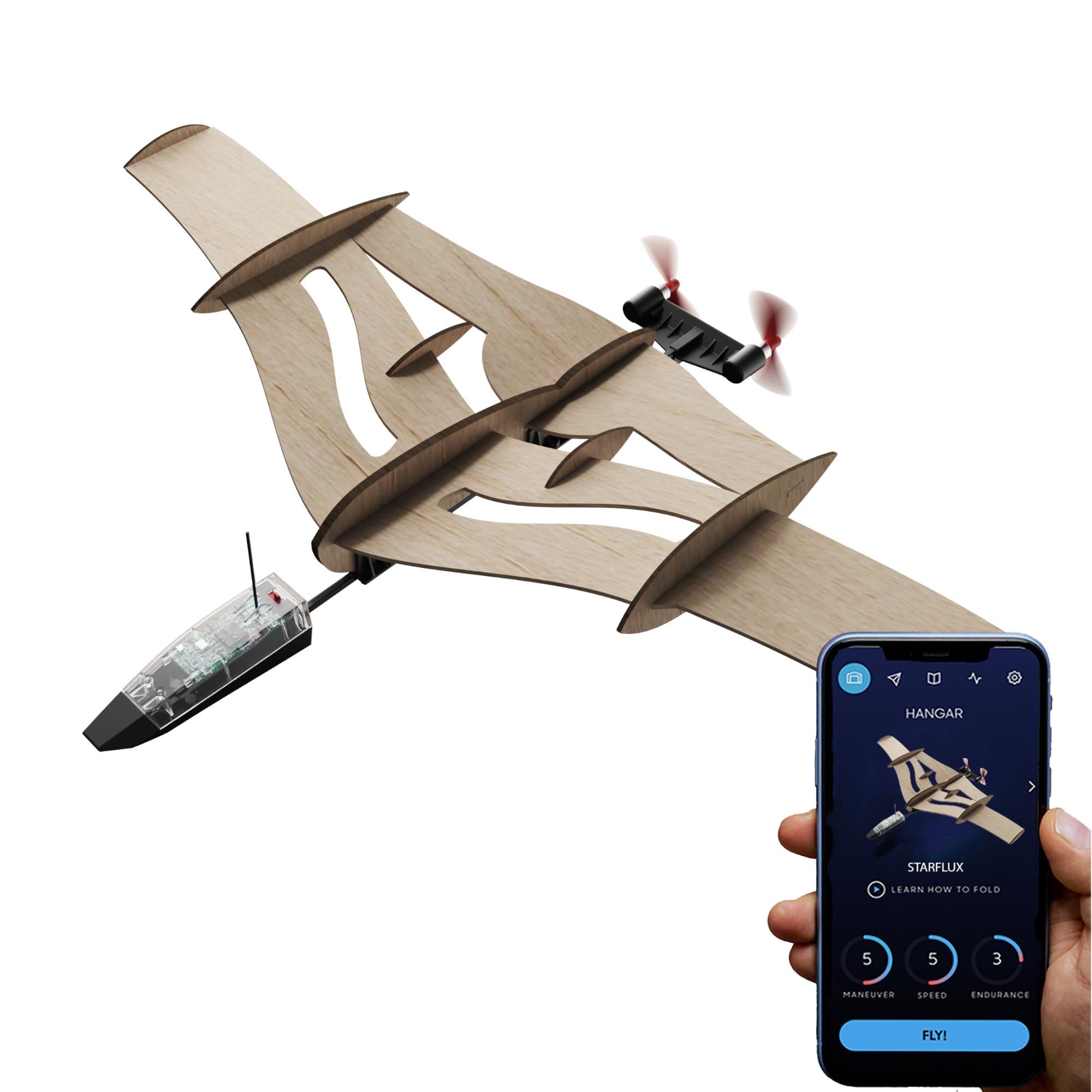 POWERUP 4.0 Starflux Paper Airplane Kit Smartphone Bluetooth RC Plane Motor