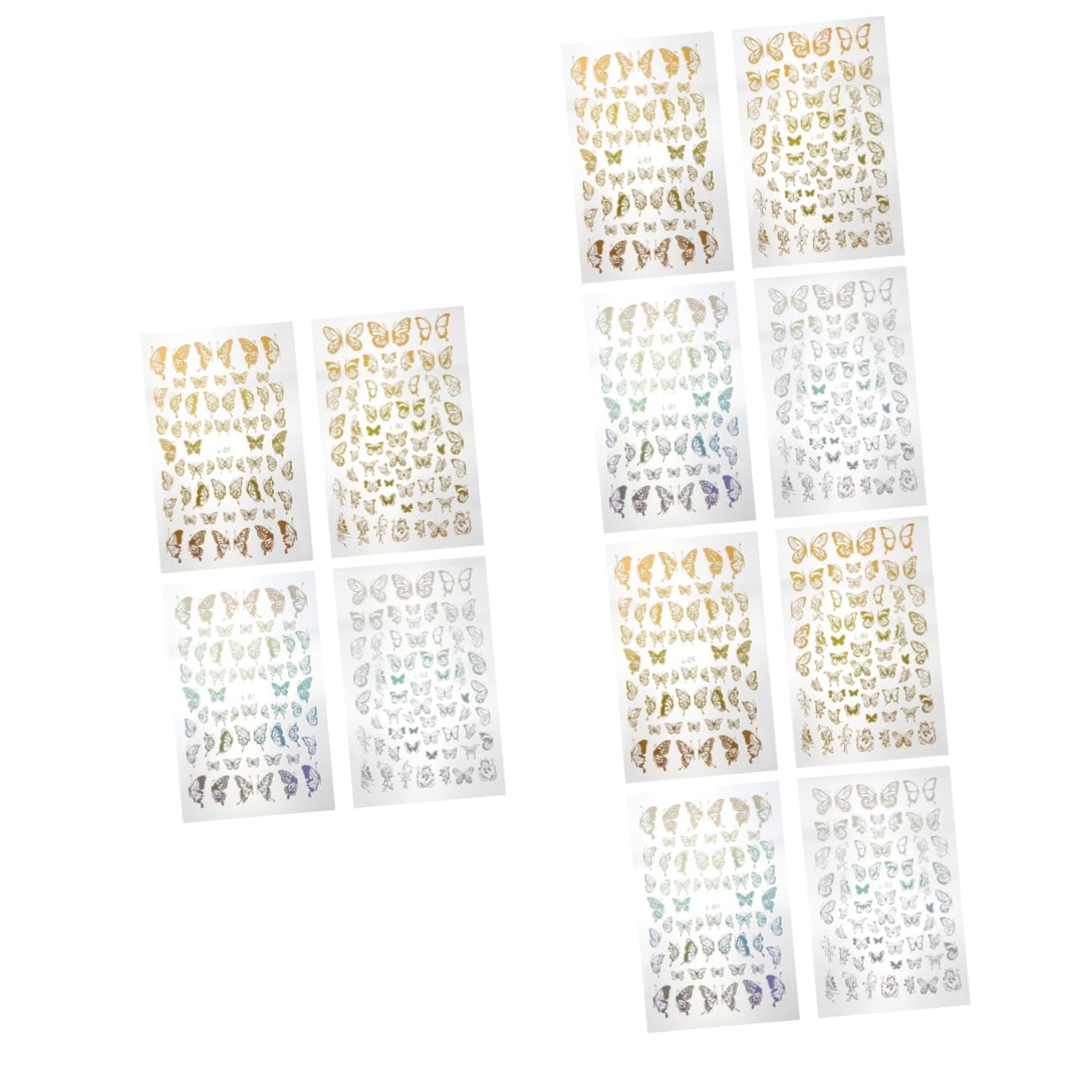 Healeved 36hojas Pegatinas De Arte Para Uñas De Autoadhesivas Dorado y Plateado Decoración Para Manicura Para Uñas Naturales y Acrílicas