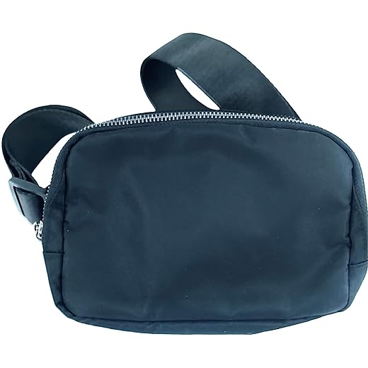 Plus size/Size inclusive Black Unisex Fanny Pack/Crossbody/Belt bag with adjustable strap. Lemon belt bag. 59 inch (3XL (59in) to Small (29in)) band.