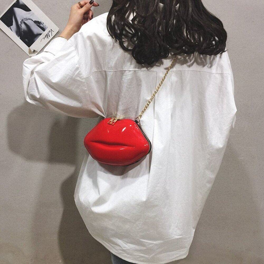 Hrippy Lip Shaped Bag Cartoon Handbag Bag for Girls Chain