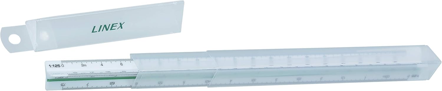 Linex 1:20:125 300mm Triangular Scale Rule - White : Office Products