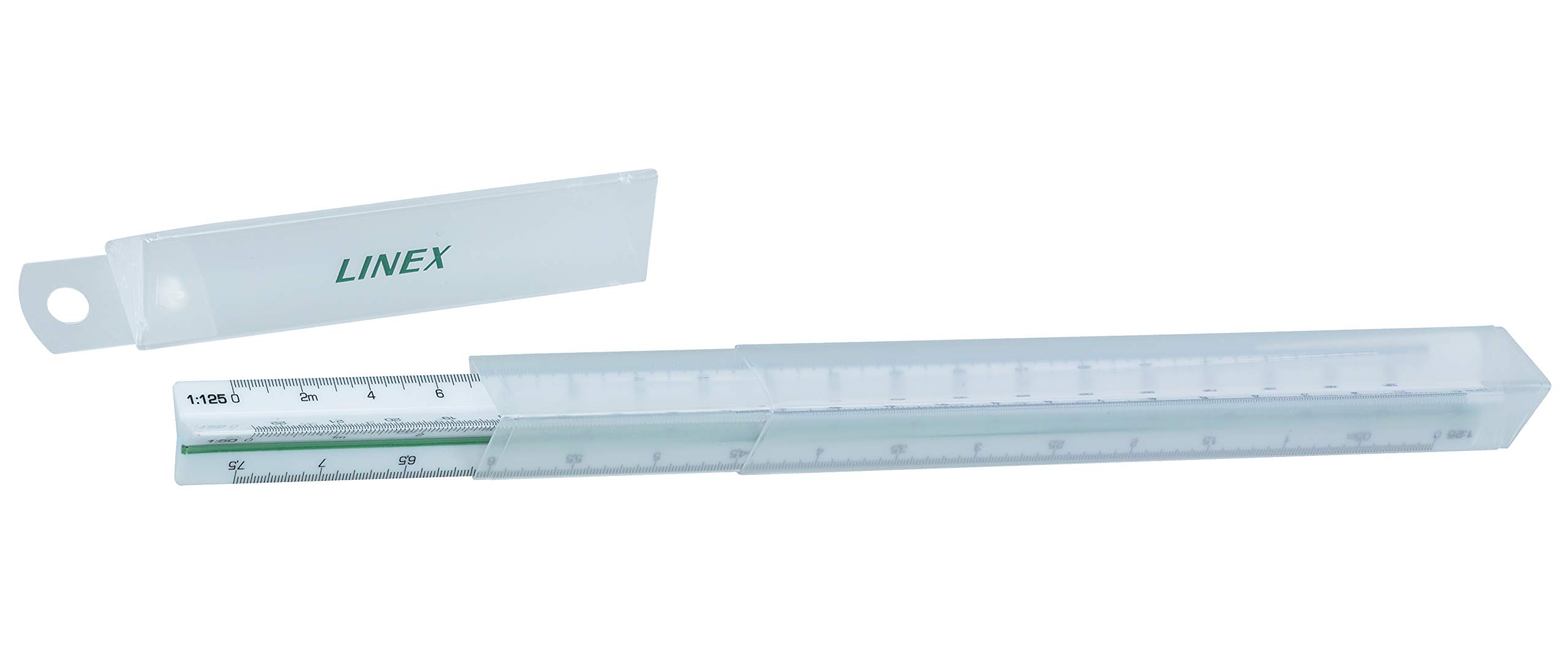 Linex 1:20:125 300mm Triangular Scale Rule - White