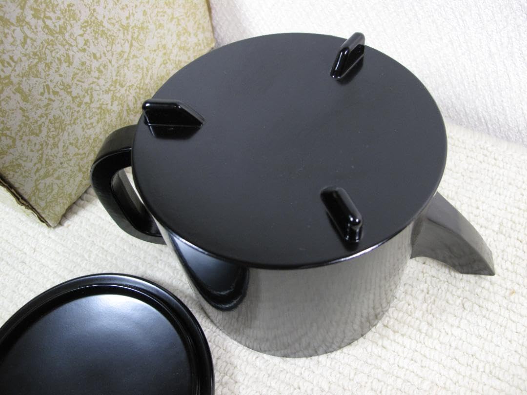 Amazon.co.jp: 湯桶 茶道具 木製 黒漆塗 湯次 湯桶 水注 : ホーム