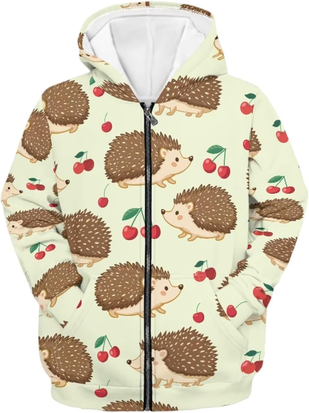 Girls Zipper Hoodies Animal Print Lightweight Sweatshirt