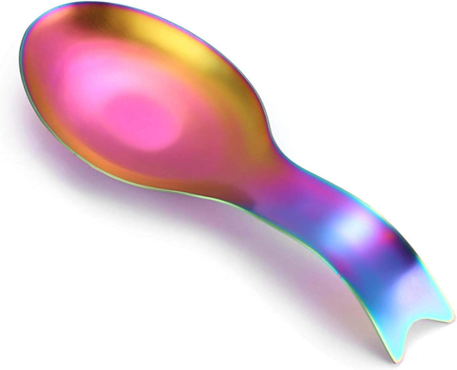 Fish Shape Stainless Steel Spoon Rest for kitchcen Countertop,Utensil Spoon Holder, Spatula Ladle Holder Brushed Finish Heavy Duty,Dishwasher Safe 10Inch by3.7Inch