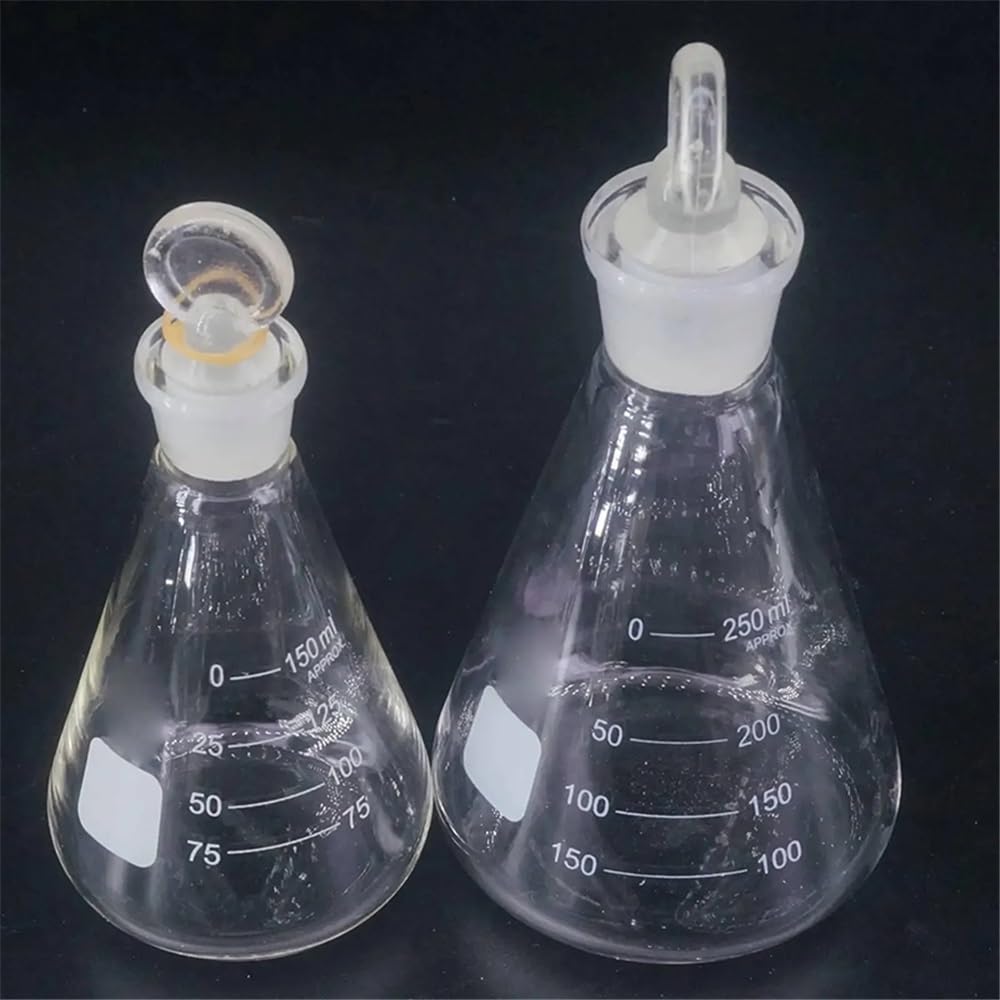Attrezzature e forniture di laboratorio Matraccio conico in vetro borosilicato da 50 ml a 1000 con tappo a triangolo laboratorio