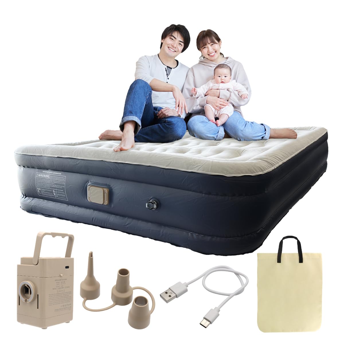 ダブルエアーベット エアーマット 電動ポンプ内蔵 40㎝極厚 Type-C充電 Amazon.co.jp: ST S&T エアーベッド ダブルサイズ エアーマット 電動