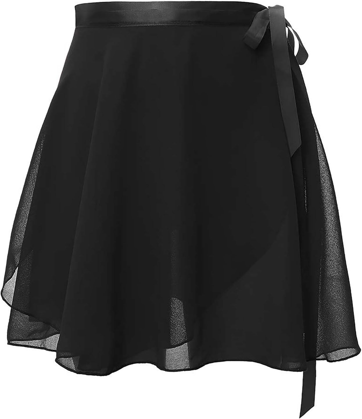Daydance Black Girls Women Ballet Wrap Skirts Sheer Chiffon Dance Over Scarf for Leotards