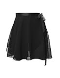 Black Girls Women Ballet Wrap Skirts Sheer Chiffon Dance Over Scarf for Leotards