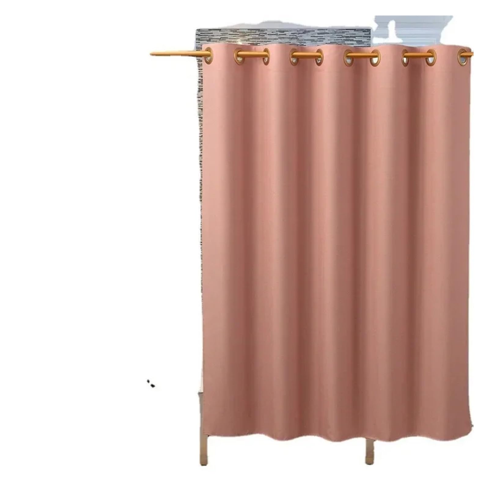 Rideau de Douche Tissu Lin mélangé Rideau de douche imperméable en lin rose