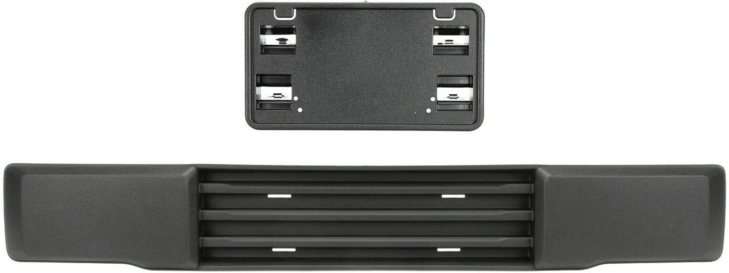 Parts N Go 2015-2017 Compatible with F-150 Front Bumper License Plate Bracket & Molding Set - FO1044109 FO1044108 FL3Z17E810BA FL3Z17E810AA