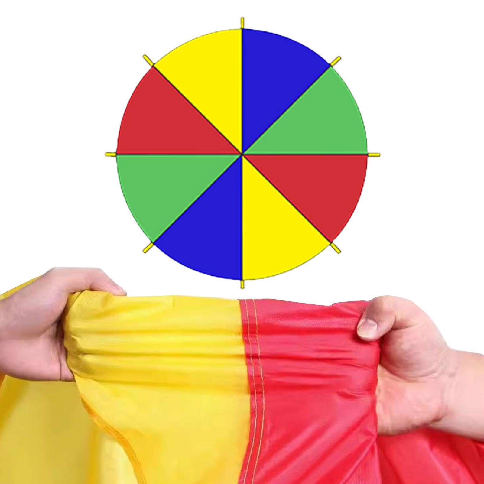 Mehrfarbiger Fallschirm, Kinder Fallschirm Sie Fallschirmspiel mit Griffen