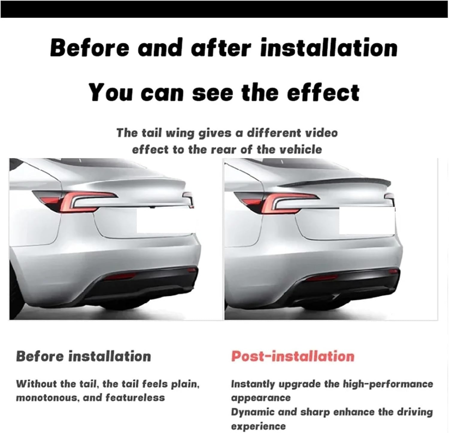 Spoiler Compatible for Tesla Model 3 Highland 2025 Accessories ABS Tail Wing Lower Wind Resistance Ludicrous Auto Exterior Parts(ABS Bright Black)