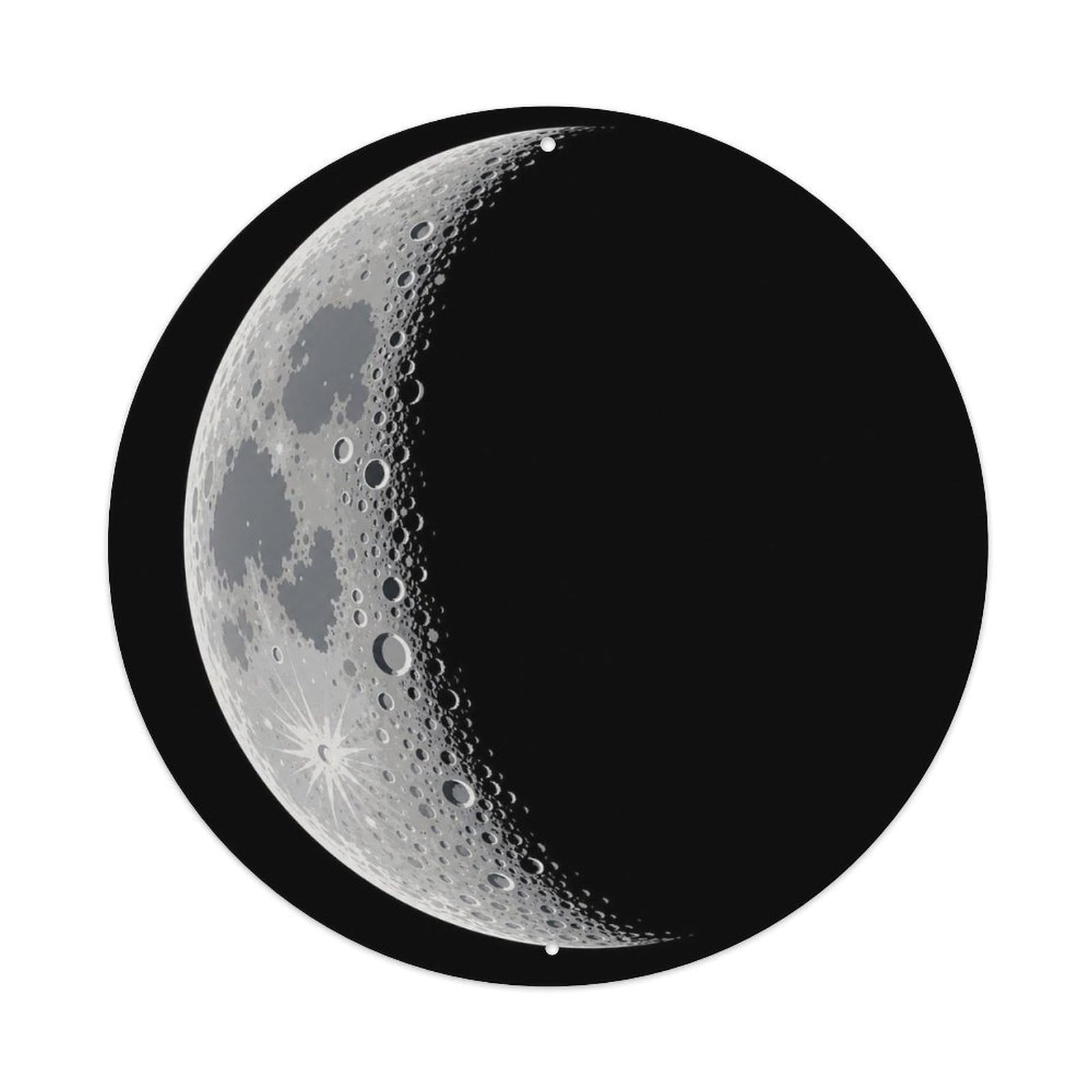 Odgynaw 8X8inch(20X20cm) Deep Space Crescent Moon Lunar Phase Cosmic Discovery Metal Tin Sign