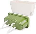 OurWarm Windowsill Herb Planter Box Indoor Set of 3, 10.5 Inch Self Watering Planter Pots with Visual Water Level Window, Plastic Plant Pots for Herbs, Vegetables, Succulents Plants