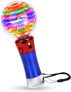 Toysery Spinning Light Up Toy Magic Wand for Kids, LED Light Up Wand Toy for Boys and Girls. Provides Thrilling Light Show Autism Sensory Toys