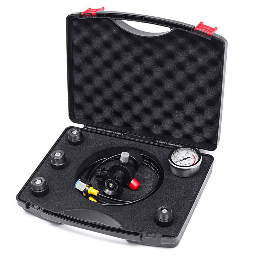 3500PSI hidráulico del acumulador de nitrógeno, uprateds 250bar llenado a presión la válvula de gas Kit de prueba, 5 en 1 herramienta inflable nitrógeno con 4 piezas adaptador y caja almacenamiento