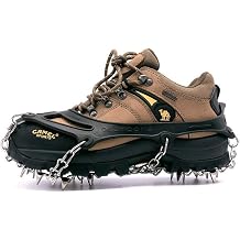 Ice Snow Grips Traction Cleats Upgraded 19 Spikes Crampons for Snow Shoes and Boots for Winter Trail Running, Hiking, and Ice Fishing