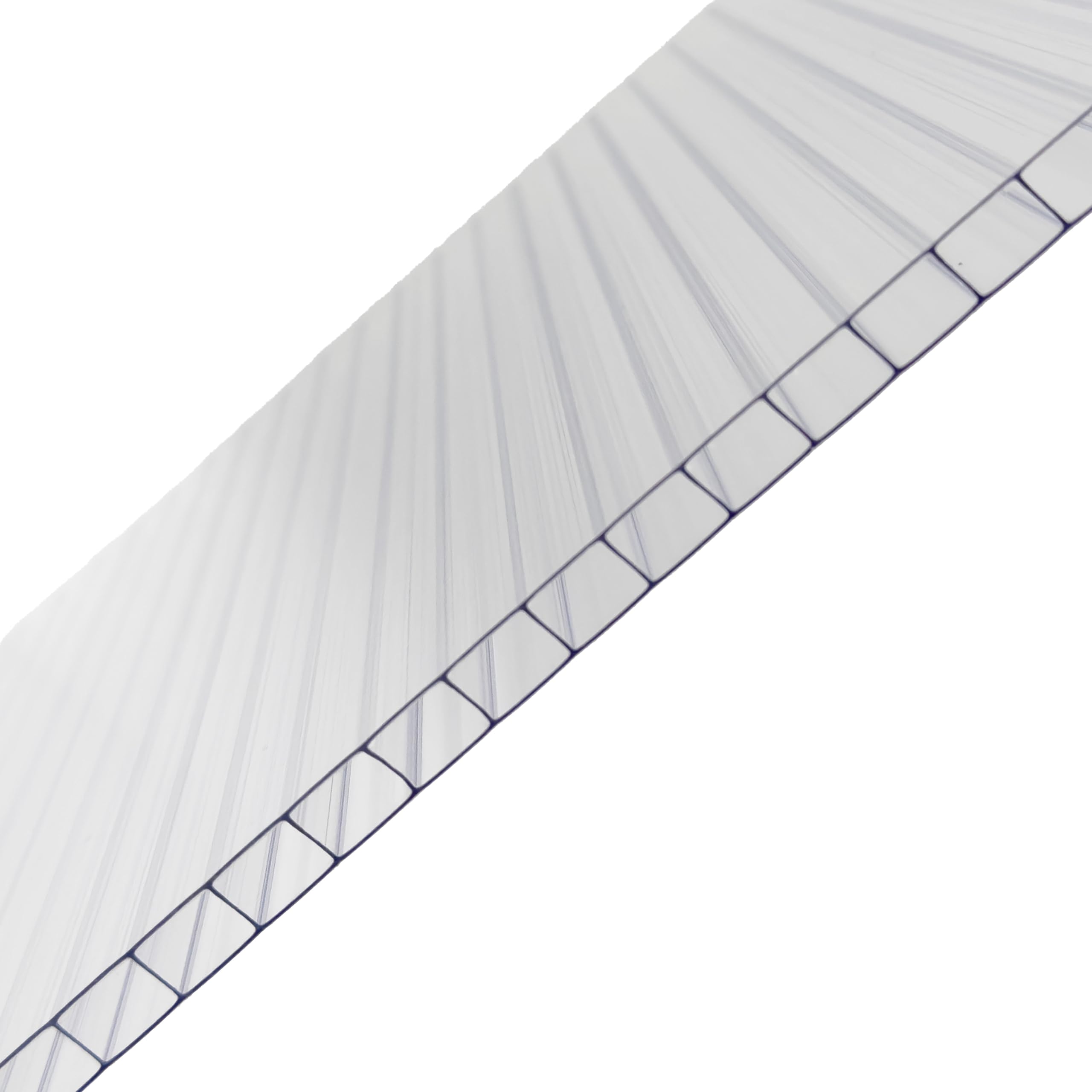 Britshield Clear 10mm Multiwall Polycarbonate Roofing Panel, UV-Protected Hollow Sheet 2100x2500mm (Custom Cut to Size Available)