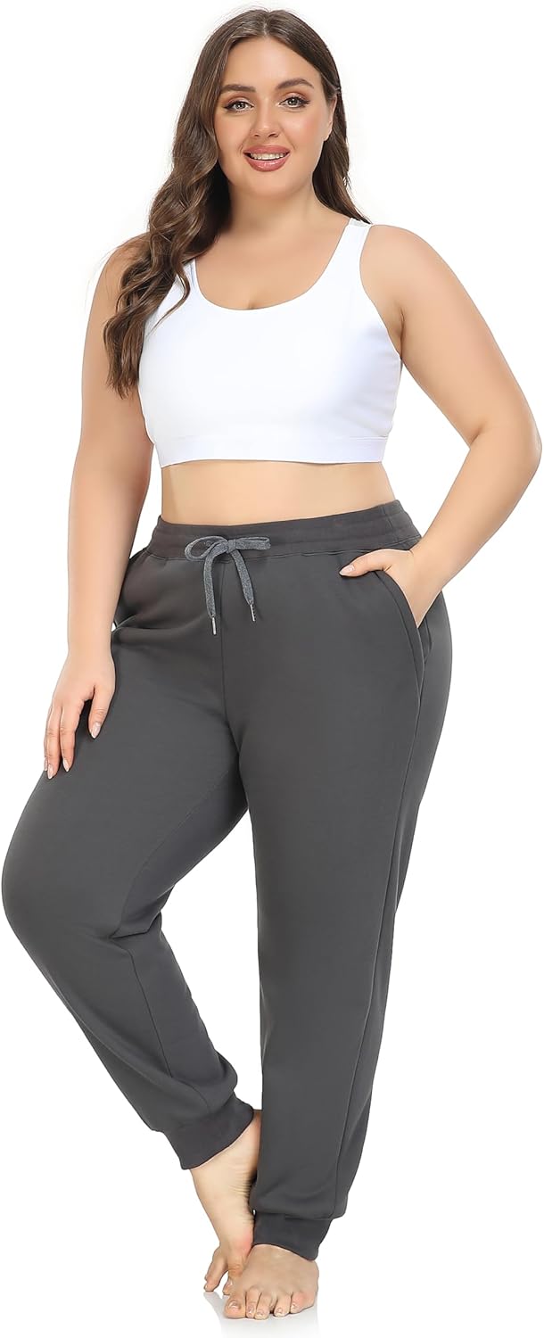 ZERDOCEAN Women's Plus Size Sherpa Fleece Lined Sweatpants Athletic Joggers Thermal Winter Warm Pants Drawstring - Image 4