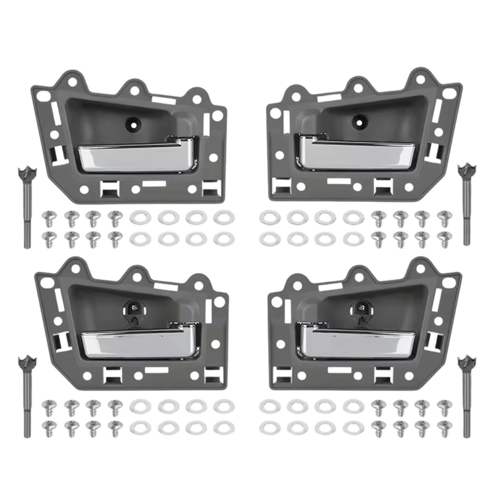 Dla Jeep Dla Grand Cherokee 2005-2010 Zamiennik Klamki Wewnętrznej Klamka Drzwi Wewnętrznych Części Zamienne Klamka Wewnętrzna Samochodu(Chrome,1Set-4Door)