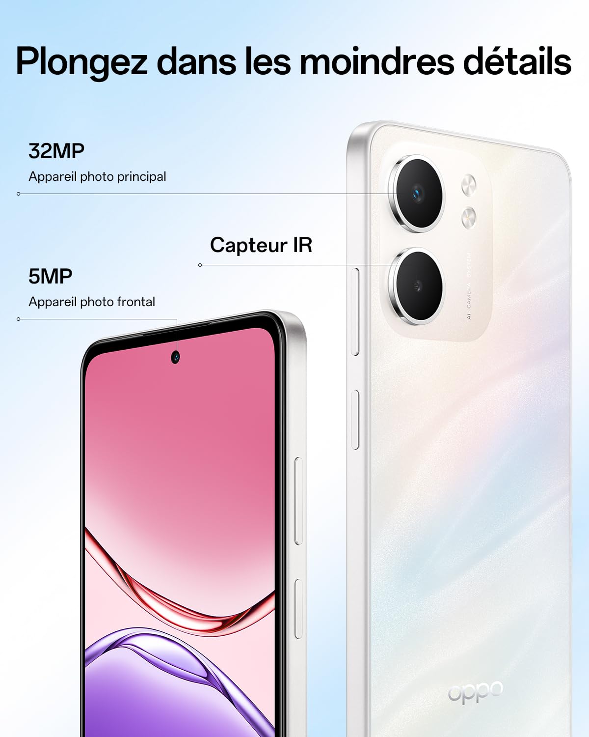 OPPO A5x 4G Smartphone Android, 4GB RAM 128GB ROM, Laser White