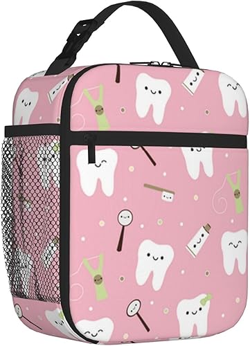 Miniatura 2 de Bolsa de almuerzo de tela dental para hombres y mujeres, bolsa de almuerzo aislada para oficina, trabajo, picnic, bolsa de refrigeración a prueba de