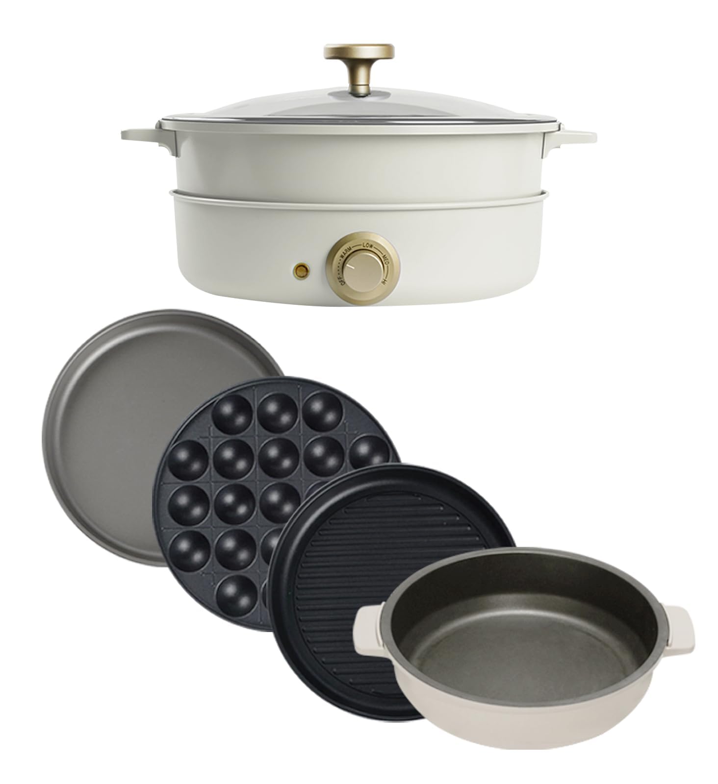 Amazon | SOLEMOOD グリル鍋 電気鍋 3-in-1 2～3人用 ホットプレート