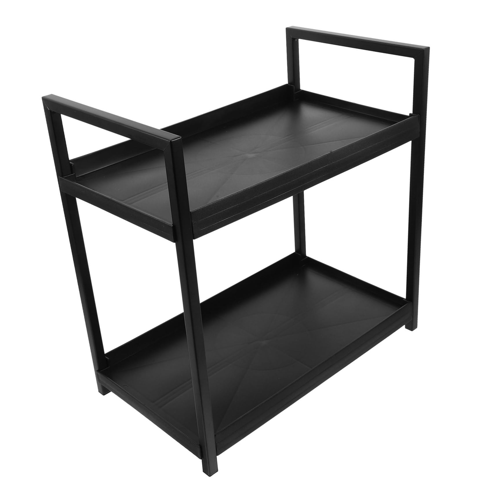Doppelstöckige Parfümablage aus Eisen mit 2 Ebenen Schwarzer Make Up Organizer für Badezimmer und Schminktisch zur Stilvollen Aufbewahrung