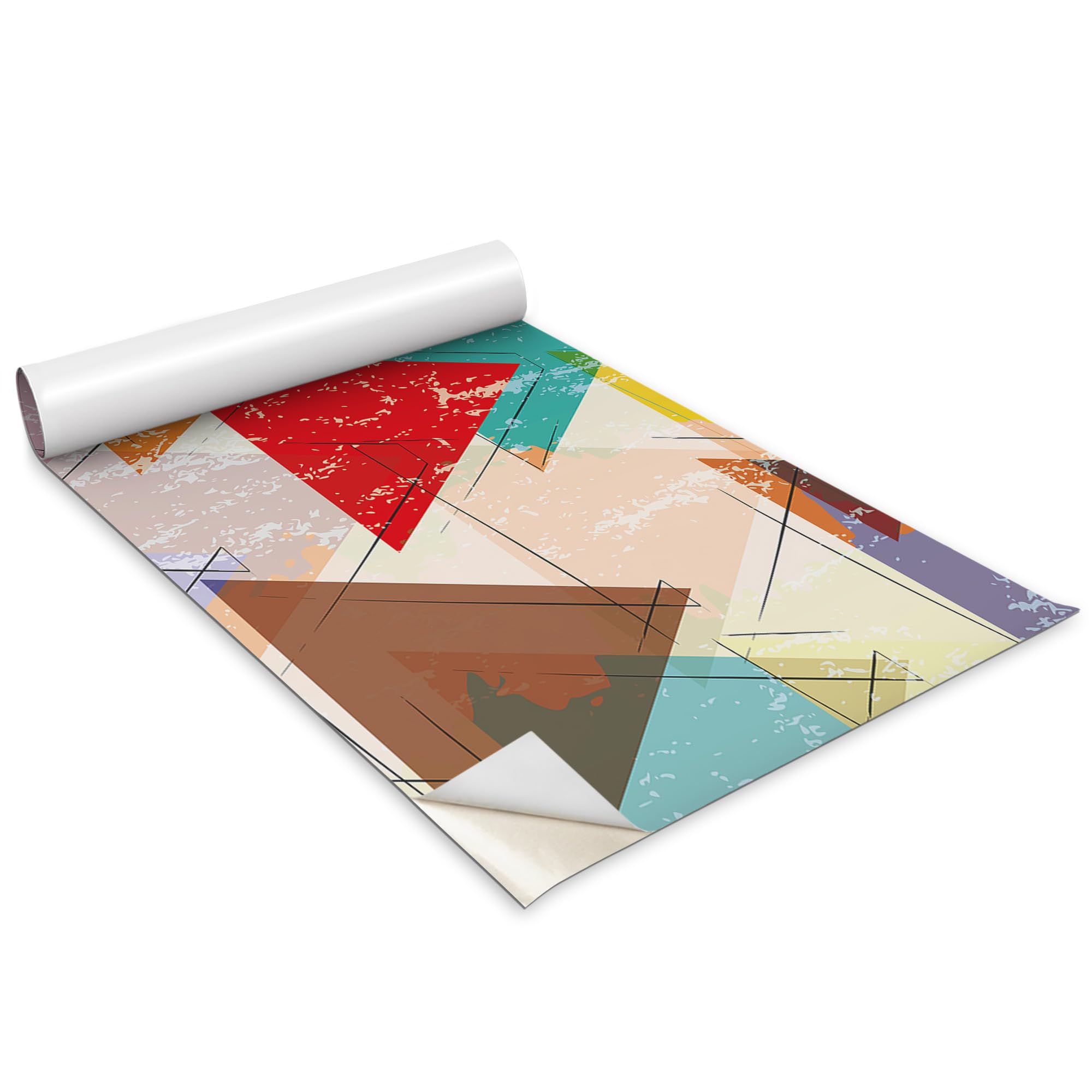Papel pintado para muebles con triángulos de colores vinilo autoadhesivo 100x50 cm