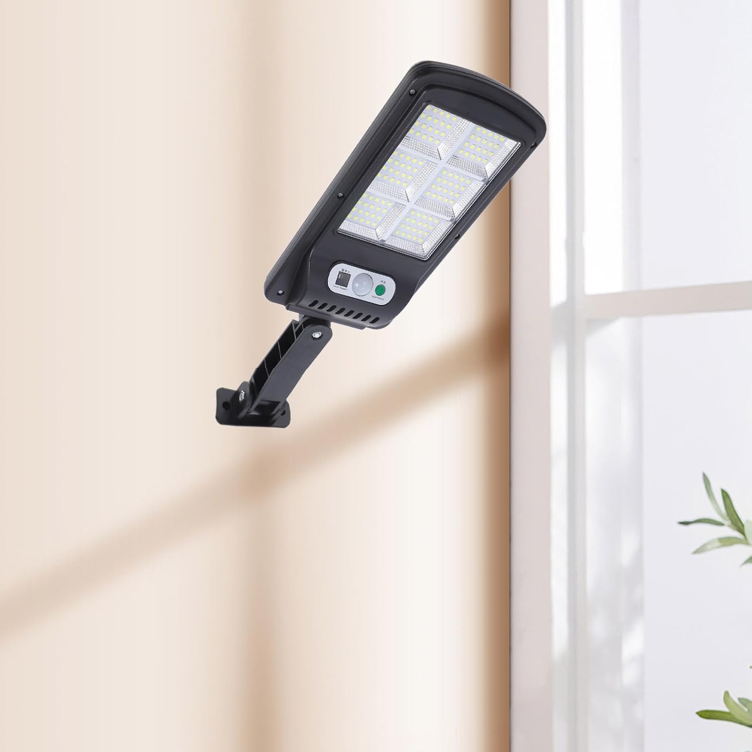 NUOBESTY Solar Street Light Outdoor 120 LED Remote Control Solar Parking Lot Light with Pole for Patio Road Yard Garden Commercial Area Lighting