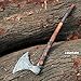 Mettleive | Viking Double Headed Axe Broad Beresker Long Handle Double Sided Two Handed Double Face Cold Steel Real Gift Collectible Handmade Engraved Carvings LARP Prop (JetxBlack)