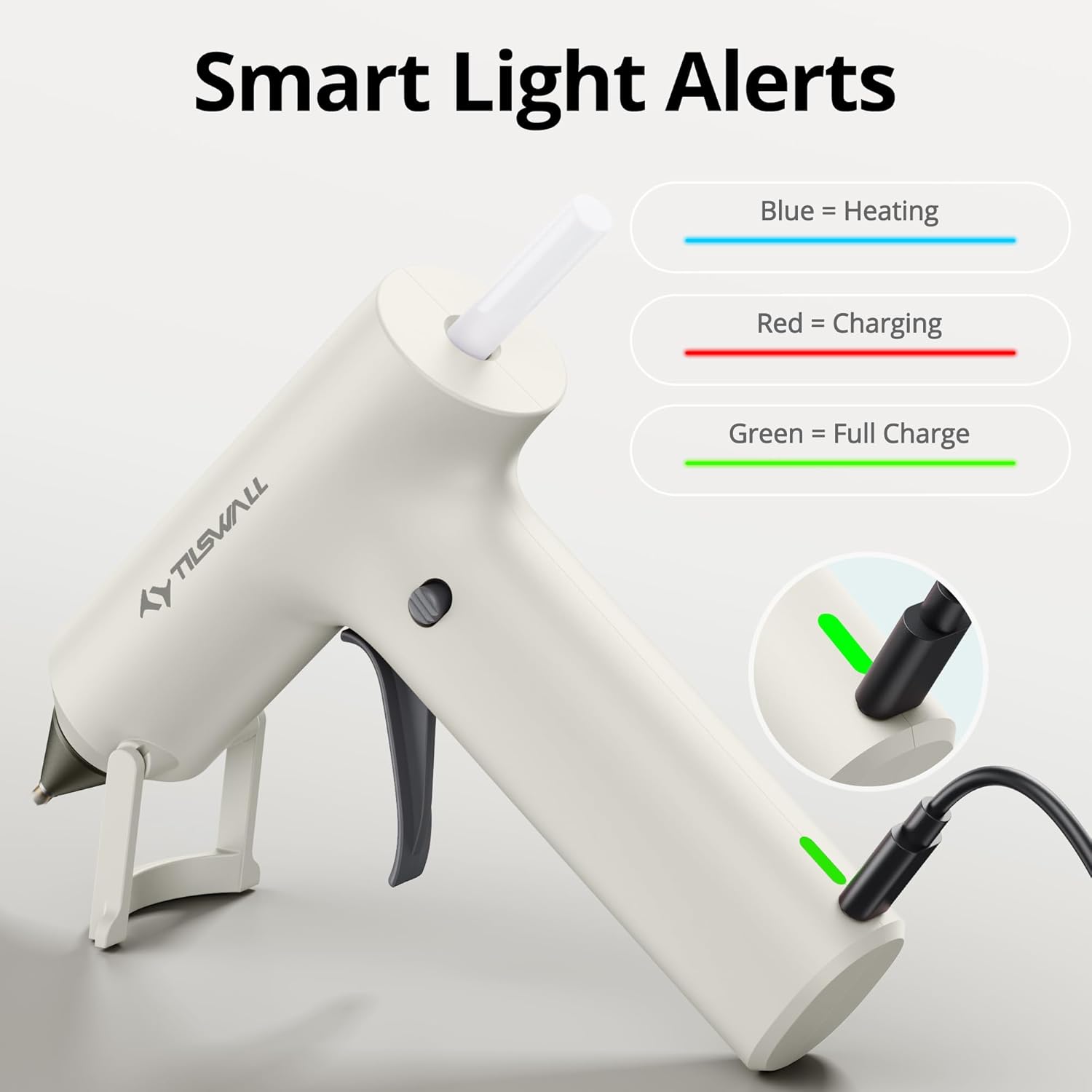 Tilswall Cordl Hot Glue Gun, Fast Preheating with 2000mAh Built-in