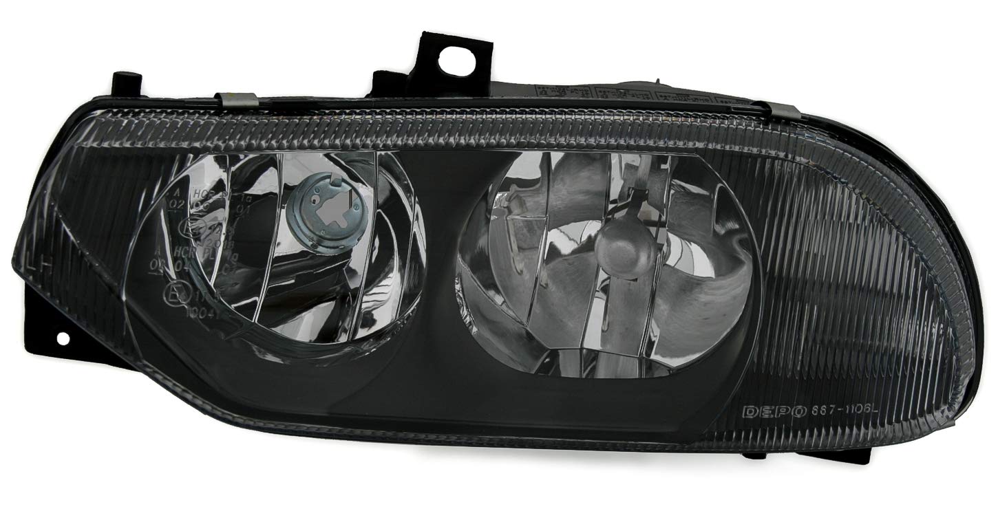 Faro anteriore in vetro trasparente nero, alogene H1 H7, per Lwr, lato passeggero