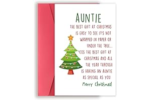 Unique Merry Christmas Card for Auntie, Happy Aunt Xmas Gifts