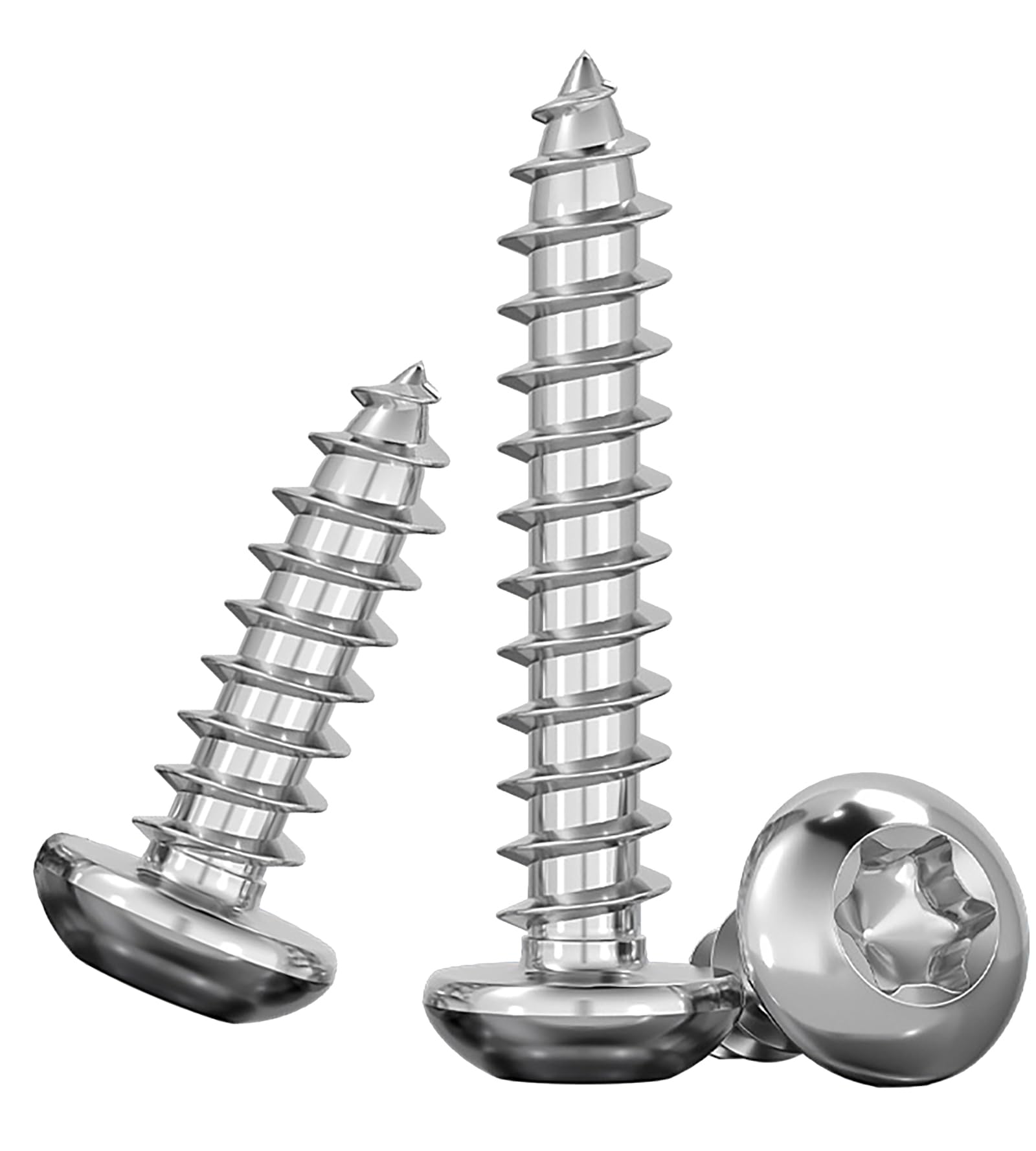 M3x6mm Torx Rundkopf-Holzschraube 304 Edelstahl selbstschneidende hochfeste Schrauben für Holz/Blech/Gipskarton Vollgewinde(240 Stück)