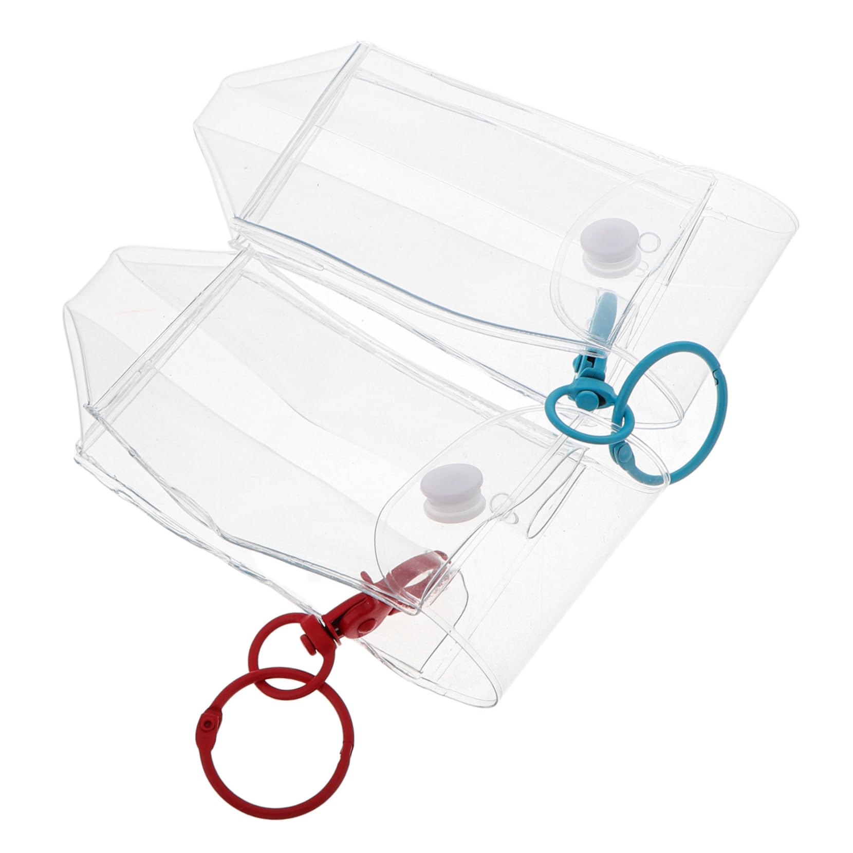 SEWOART 2Pcs Transparent Doll Storage Bag with Keychain PVC Carrying Case for Figures Portable Clear Display Bag for School Travel Stylish Accessory for Collectibles