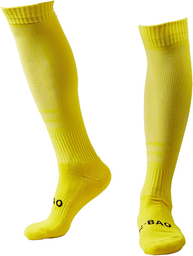 LANSHIMen's Soccer Socks Compression Long Sport High Sock Black Size M US(6-12)