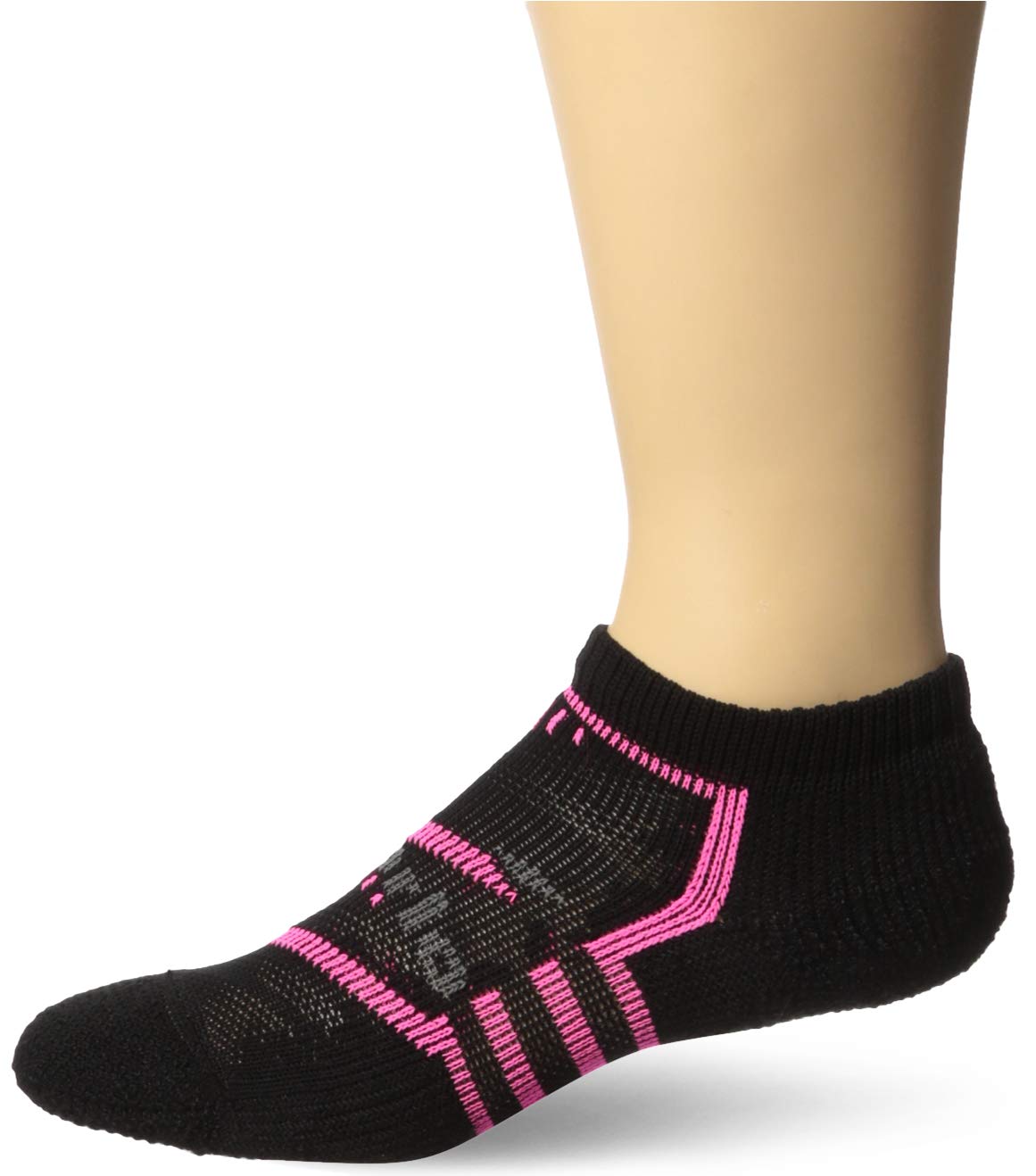 Thorlos Unisex Black/Electric Pink Vrmu Max Cushion Edge Running Low Cut Socks, Medium