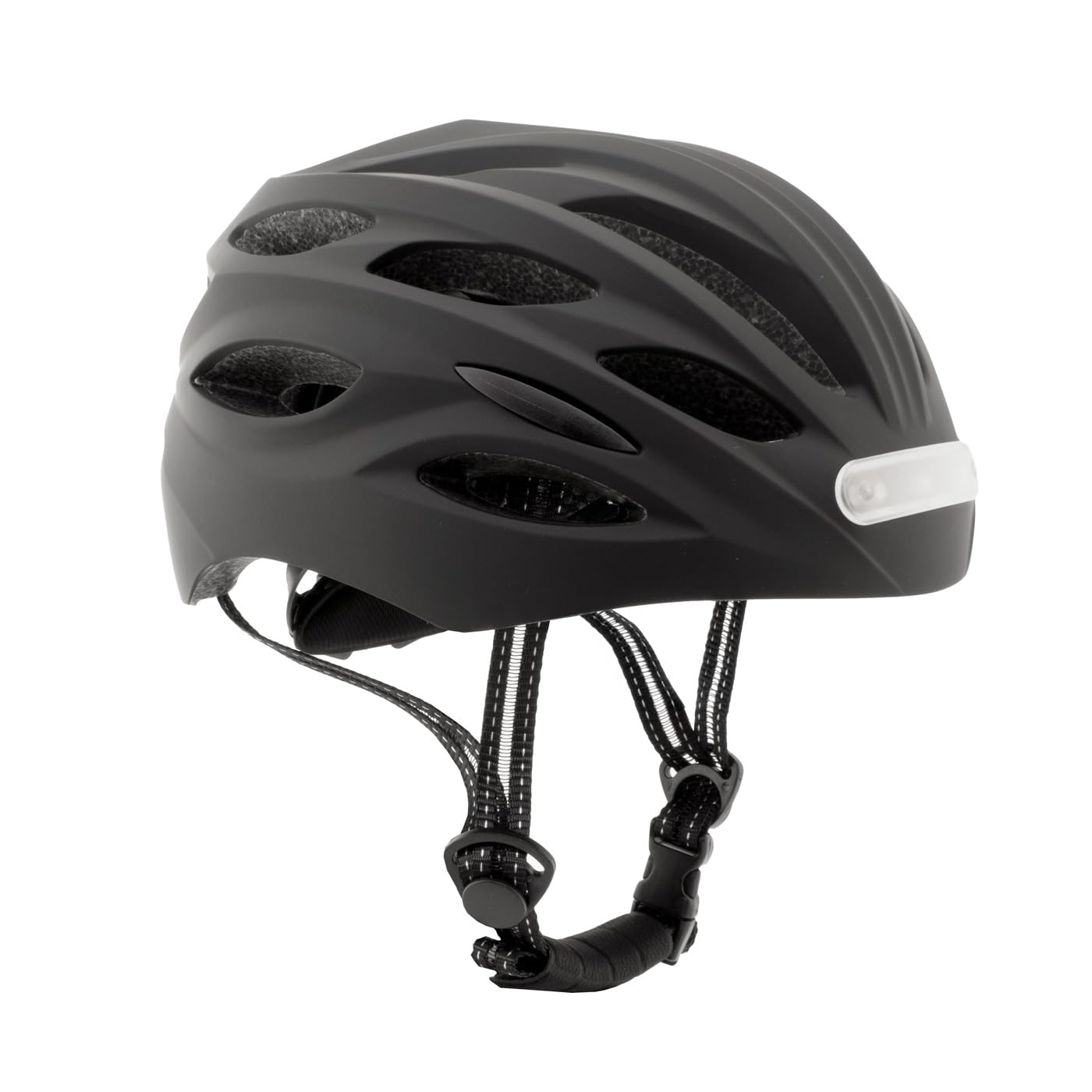 CoolBox M02 Casco para Patinete Eléctrico o Bicicleta Negro con Luz LED Frontal y Trasera. Ligero y Resistente con Espuma EPS y Cubierta de Policarbonato, Diseño Transpirable. Talla M